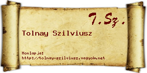 Tolnay Szilviusz névjegykártya